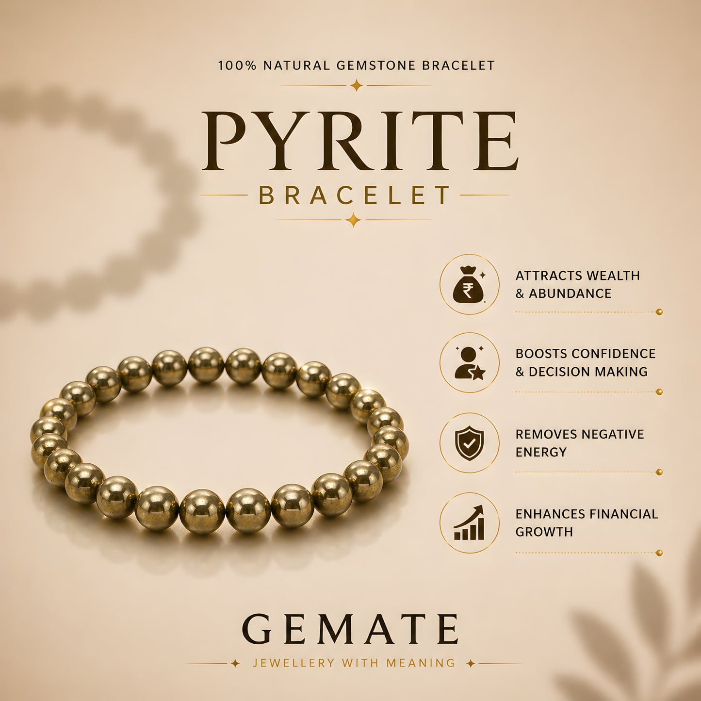Pyrite Bracelet – Attract Wealth & Success