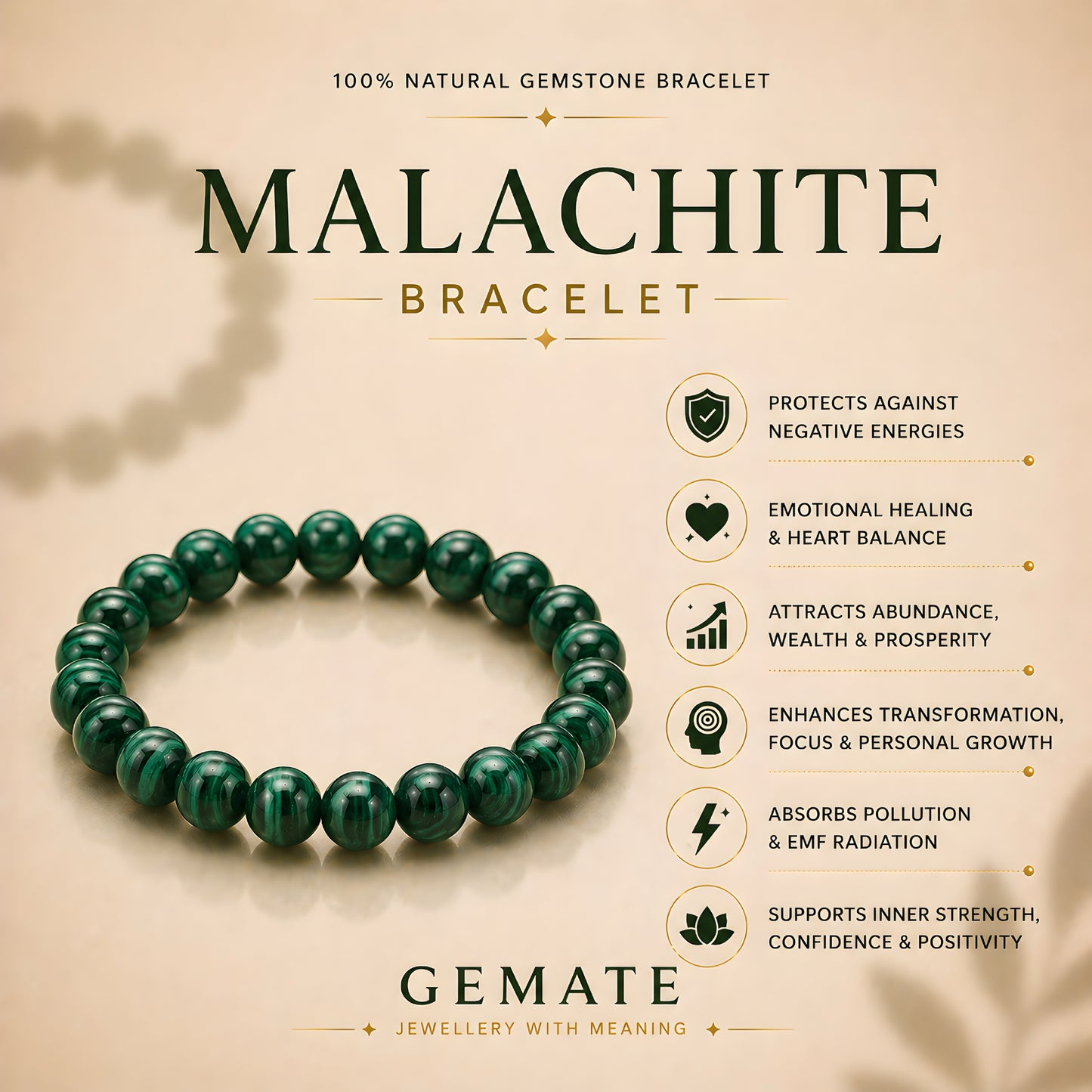 Malachite Bracelet – Known for Protection & Transformation