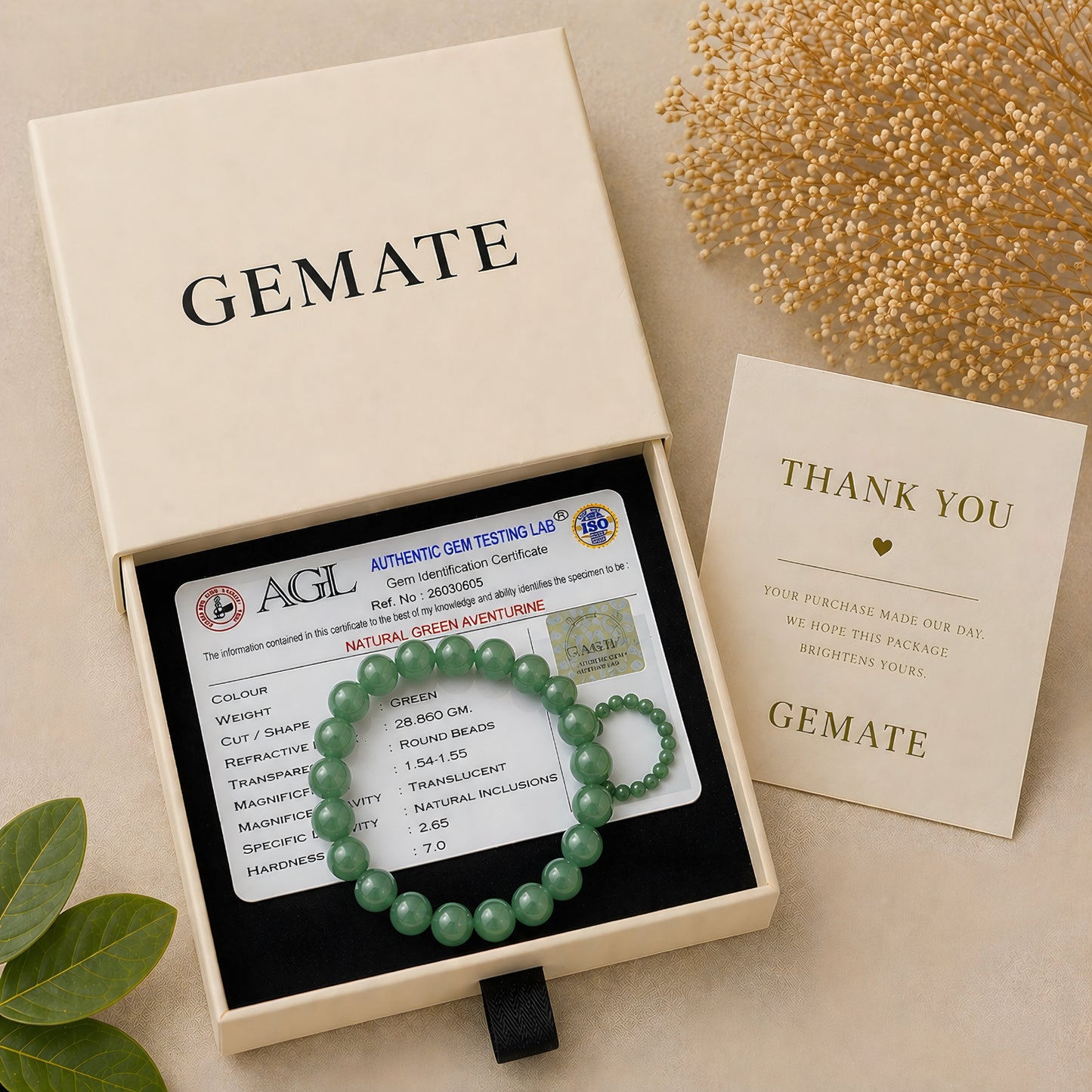 Green Aventurine Bracelet – Attracts Luck, Growth & Opportunity